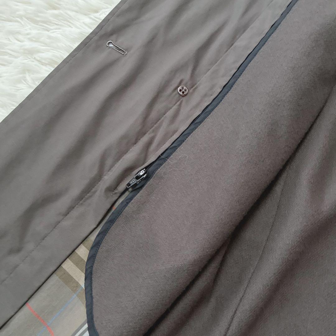 バーバリーズ ノバチェック ライナー トレンチコート ファー ベルト付き ロング