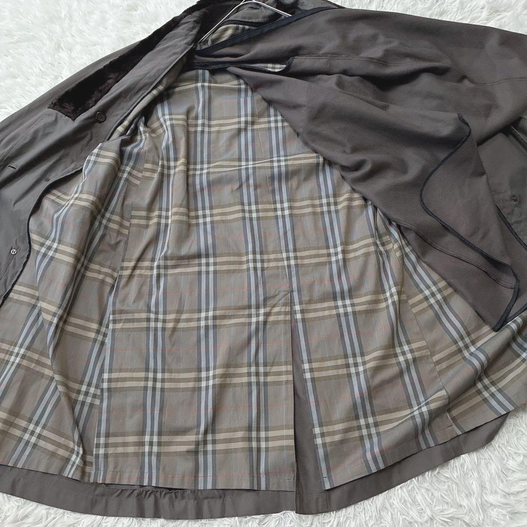 バーバリーズ ノバチェック ライナー トレンチコート ファー ベルト付き ロング