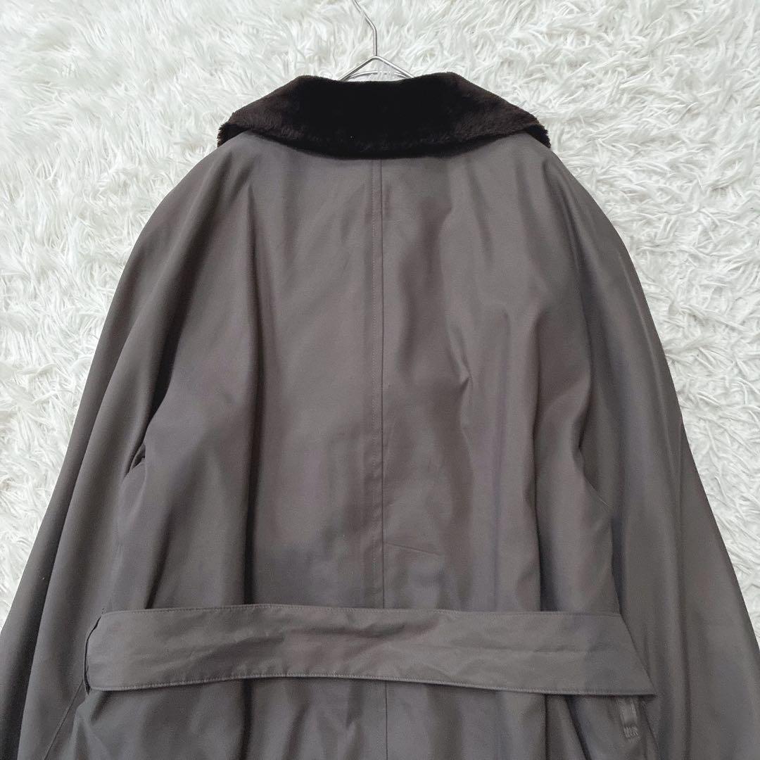 バーバリーズ ノバチェック ライナー トレンチコート ファー ベルト付き ロング