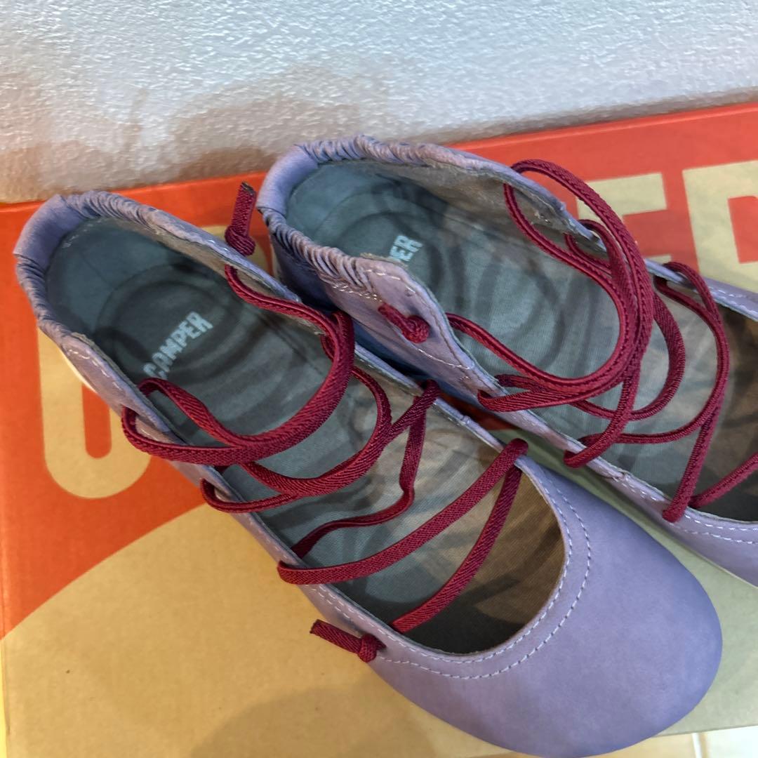 カンペール 紫色 スエードスニーカー CAMPER