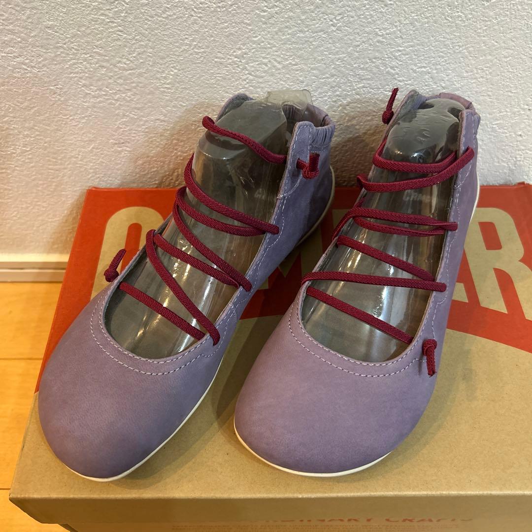 カンペール 紫色 スエードスニーカー CAMPER