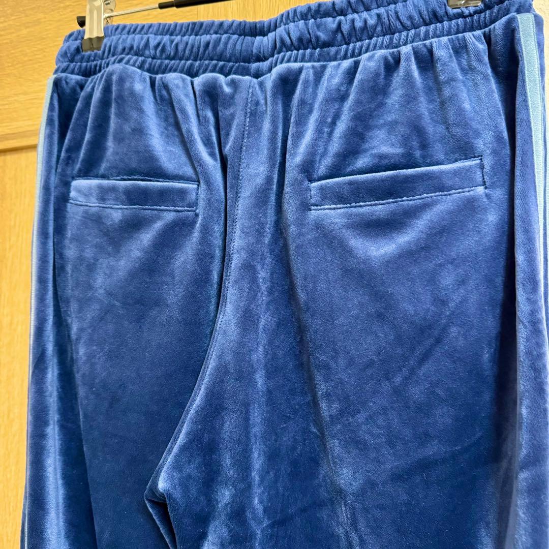 adidas ベロア　トラックパンツ　S アディダス　ネイビー
