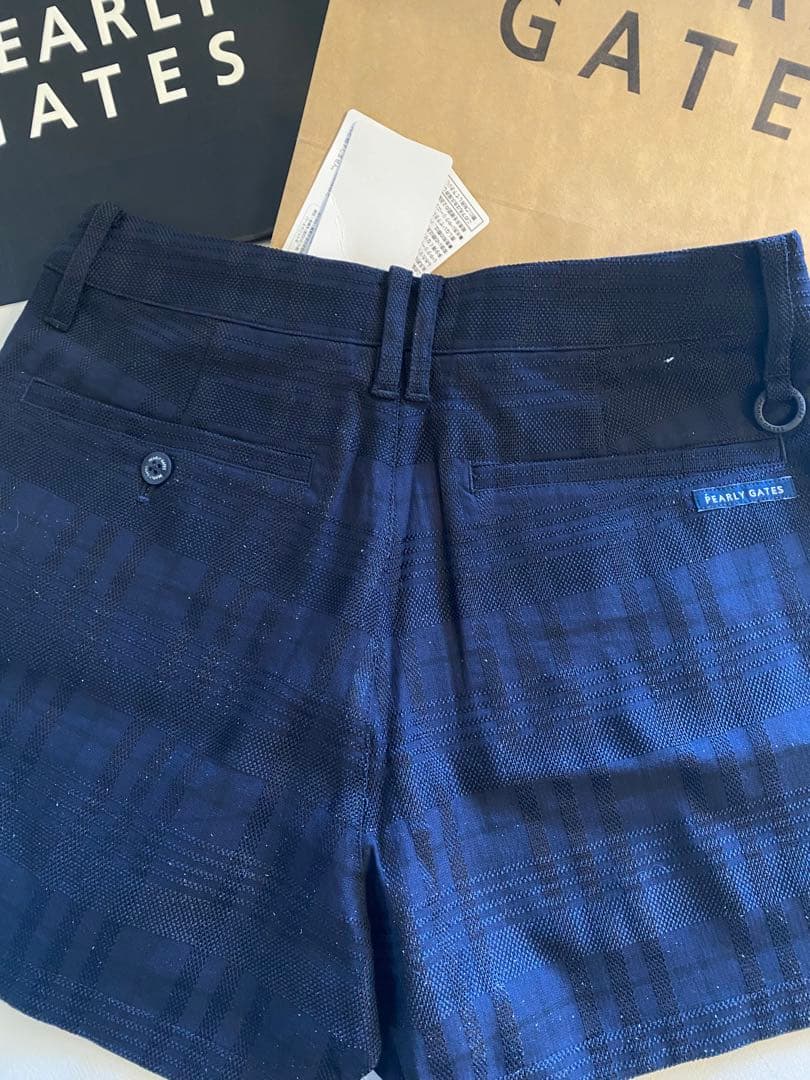 パーリーゲイツ★ショートパンツ★紺★ネイビー/チェックサイズ00