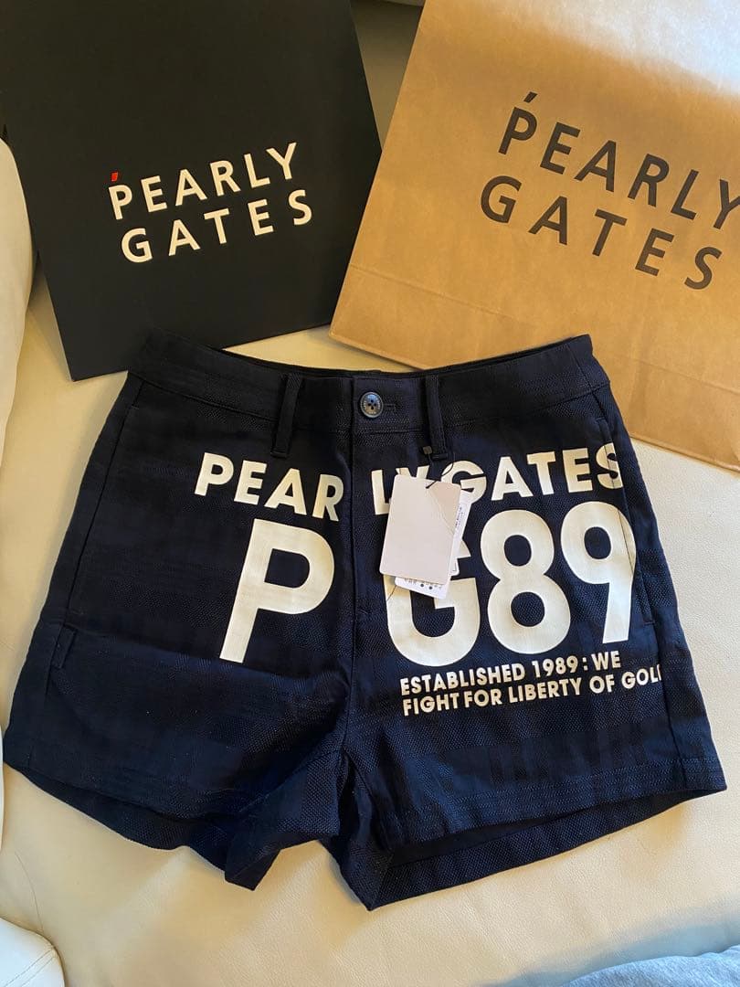 パーリーゲイツ★ショートパンツ★紺★ネイビー/チェックサイズ00