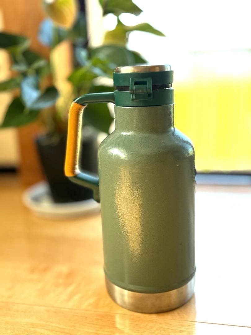 ★旧ロゴ スタンレー 真空 グロウラー1.9L 本革取手カバー付き