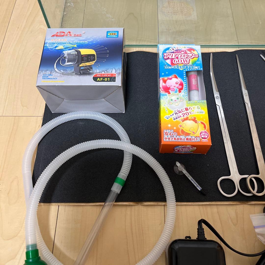 水槽セット ガラス製45cm水槽　ヒーター　ポンプ等　一式