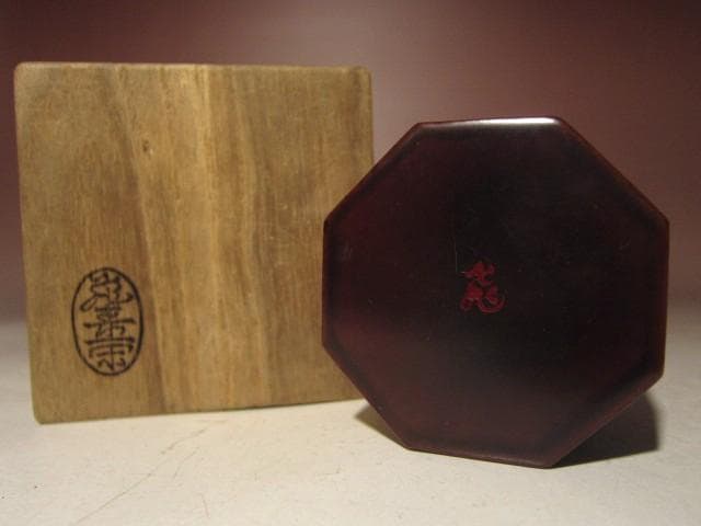 ☆飛来一閑　萩に雁八角棗☆裏千家十四代淡々斎花押☆u479