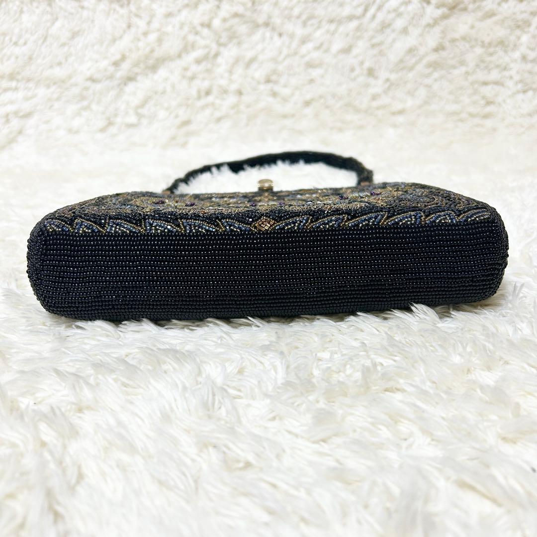 柏ビーズ フォーマルバッグ ビーズバッグ がま口 和装バッグ 冠婚葬祭 総ビーズ