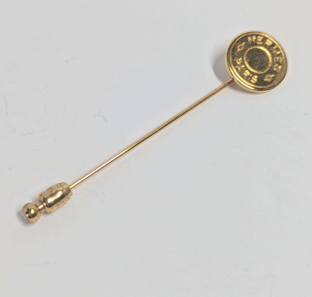 【美品】HERMES エルメス セリエ　ピンブローチ　ゴールドカラー箱付き