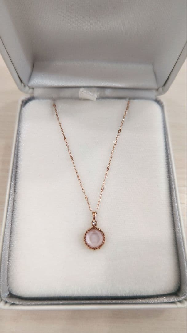 K10 ホワイトクォーツ桜ネックレス (PG)