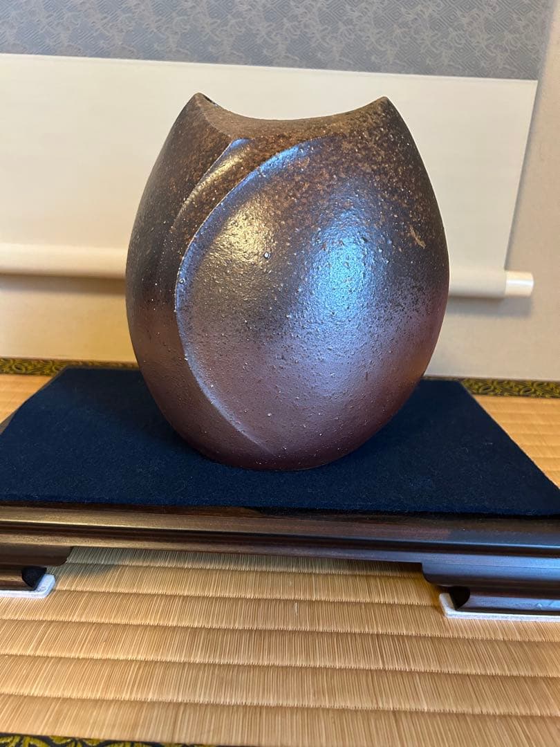 備前焼　扁壺　　伊勢崎創作