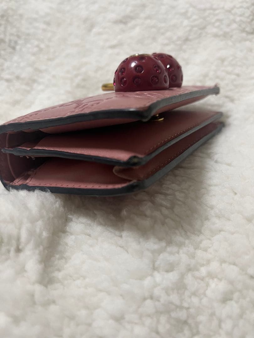 GUCCI グッチ　二つ折り財布 ピンク さくらんぼ