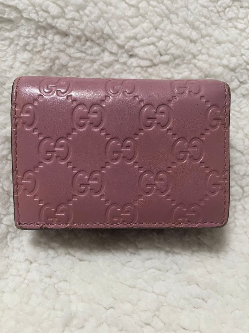 GUCCI グッチ　二つ折り財布 ピンク さくらんぼ