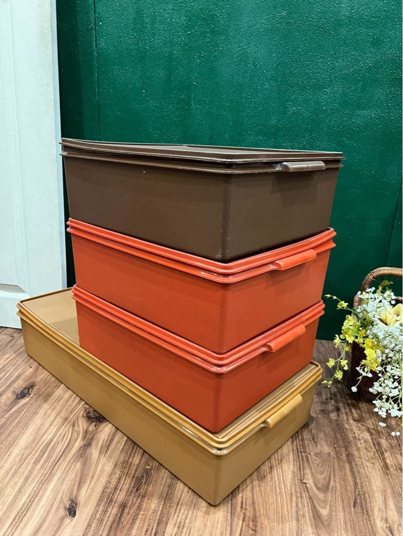 タッパーウェア スーパーケース 特大 インテリア 当時物 容器 昭和レトロ