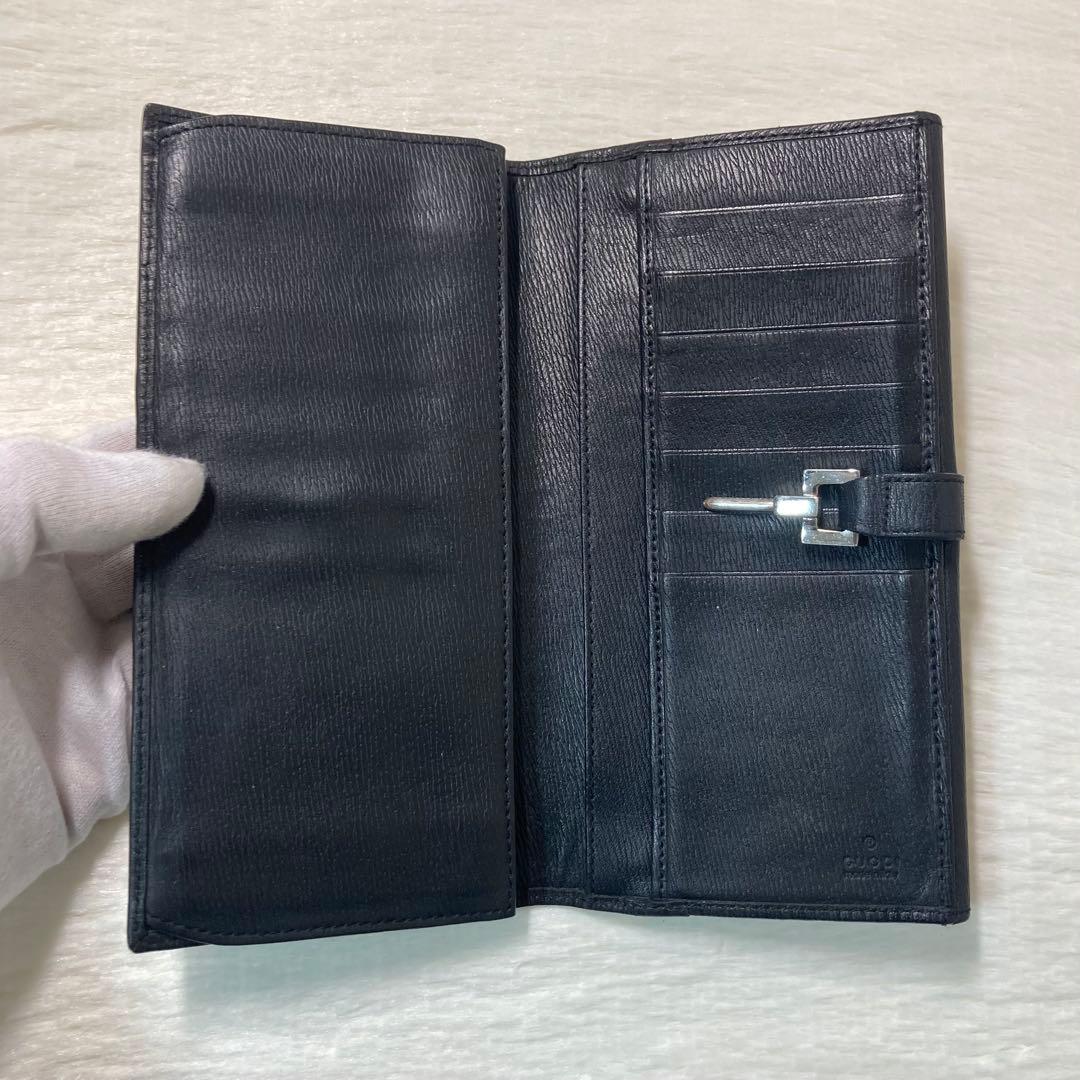 格安　GUCCI グッチ　ジャッキー　長財布　レザー　二つ折り　黒　人気　定番