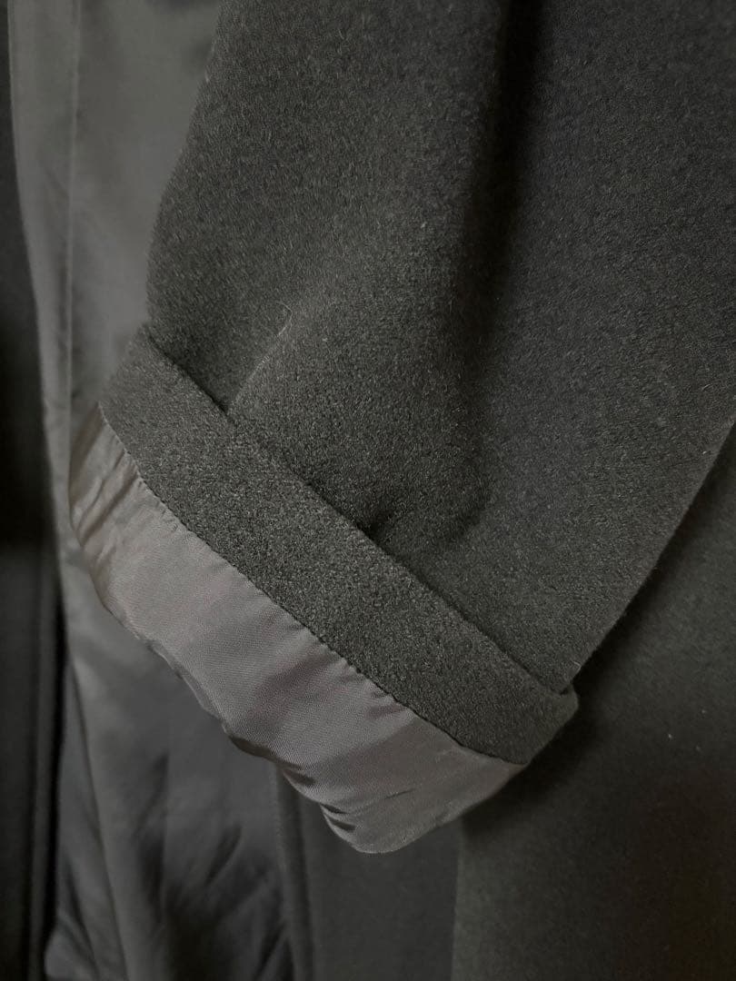 Y’s ウール　アンゴラ混　ダブルジップコート　黒