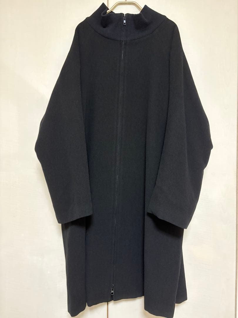 Y’s ウール　アンゴラ混　ダブルジップコート　黒