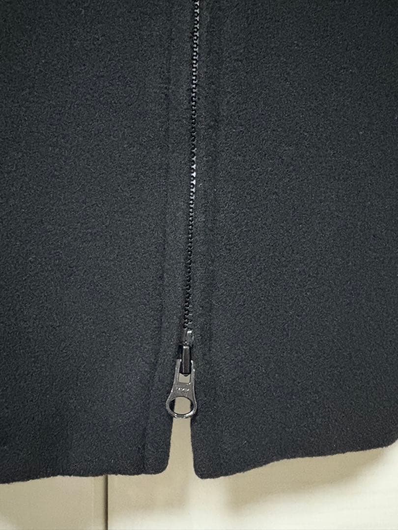 Y’s ウール　アンゴラ混　ダブルジップコート　黒