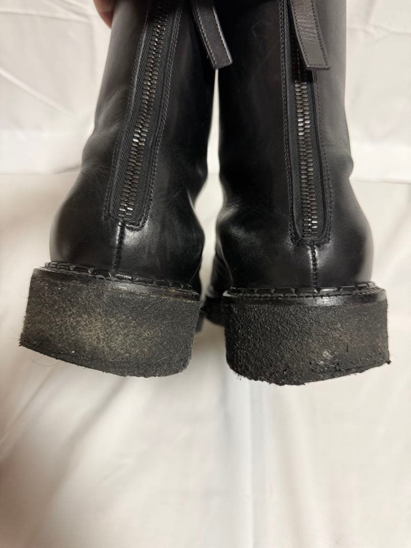 JIL SANDERブラックレザー ジッパーブーツ