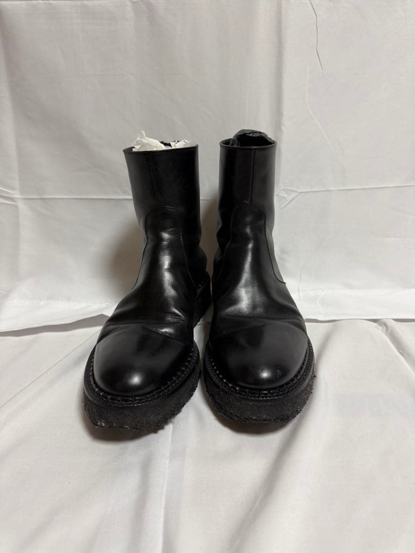 JIL SANDERブラックレザー ジッパーブーツ