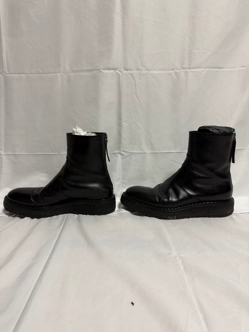 JIL SANDERブラックレザー ジッパーブーツ