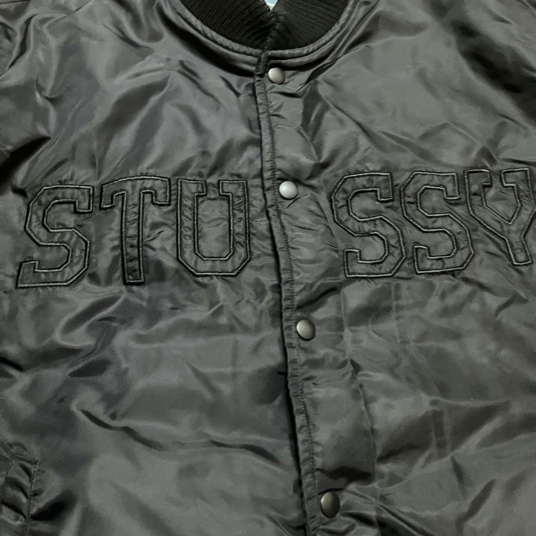 【レア廃盤】OLD STUSSY MA-1フライトジャケット 刺繍ロゴ Ｌサイズ