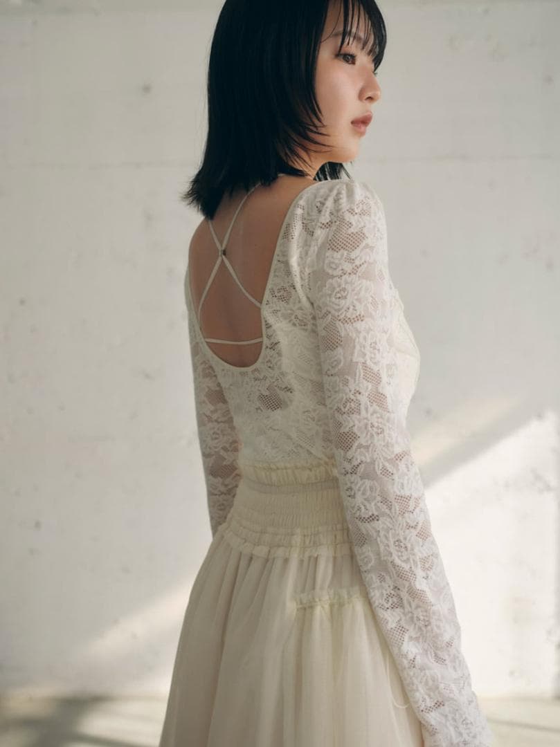 新品 SNIDEL【Chacott】レース柄編みプルオーバー 25SS 今季新作