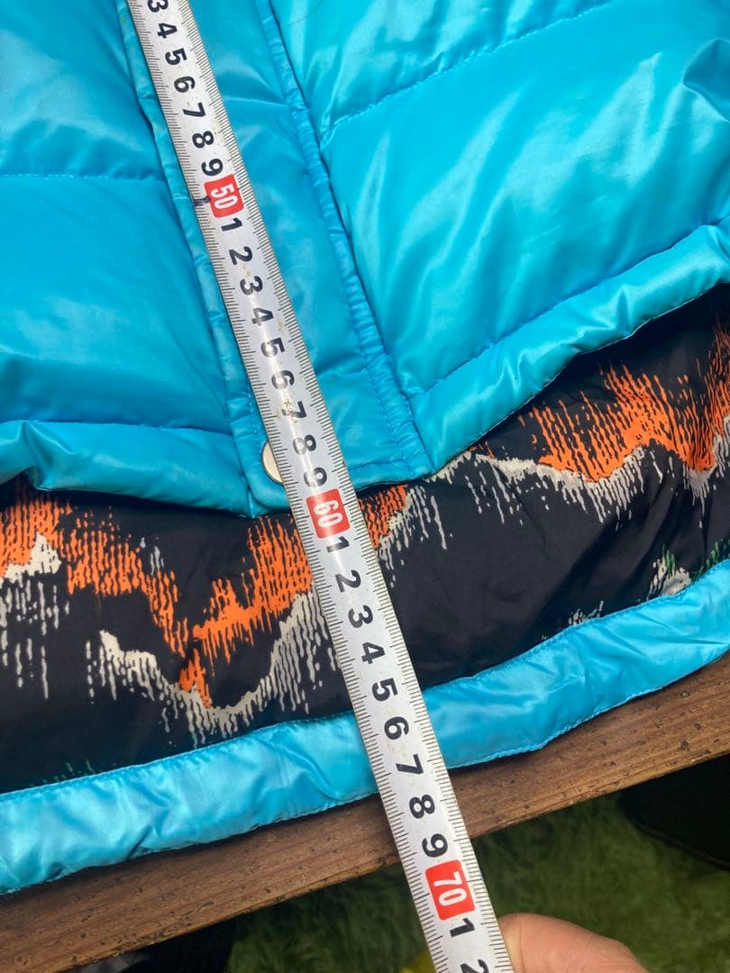 水色 フード付き ダウンベストダウン90%