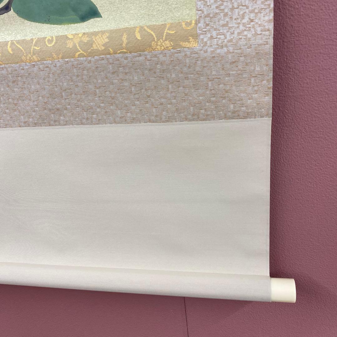 美品 掛け軸 奥村土牛筆 金地「椿」彩美版複製画 解説付き 縁起物 名画