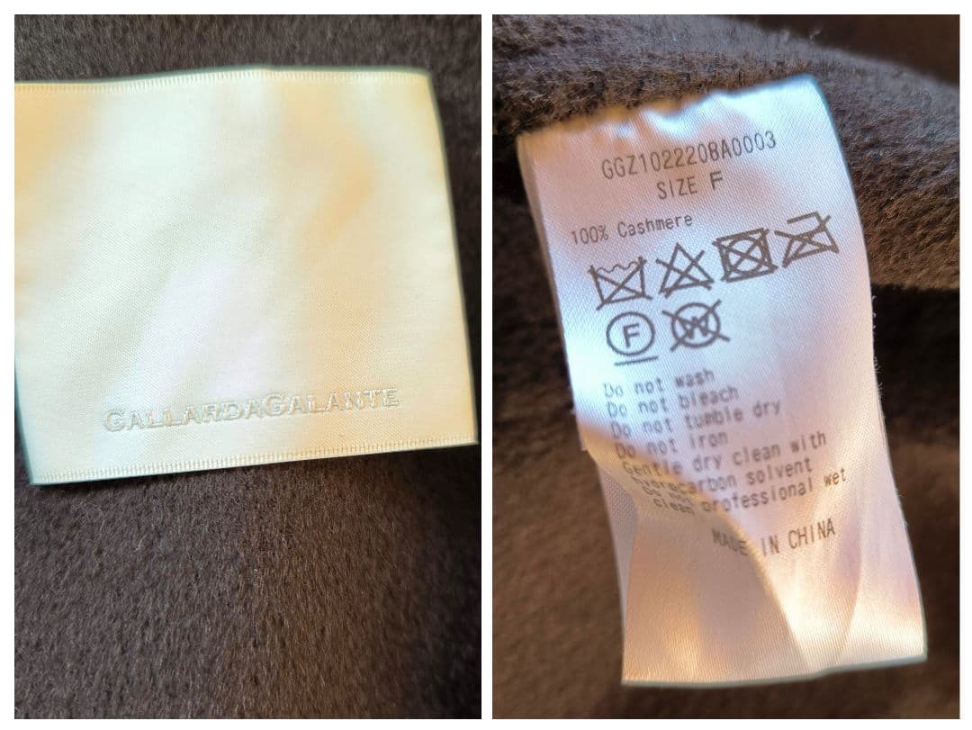 【未使用】GALLARDAGALANTE カシミア100 リバー ショートコート