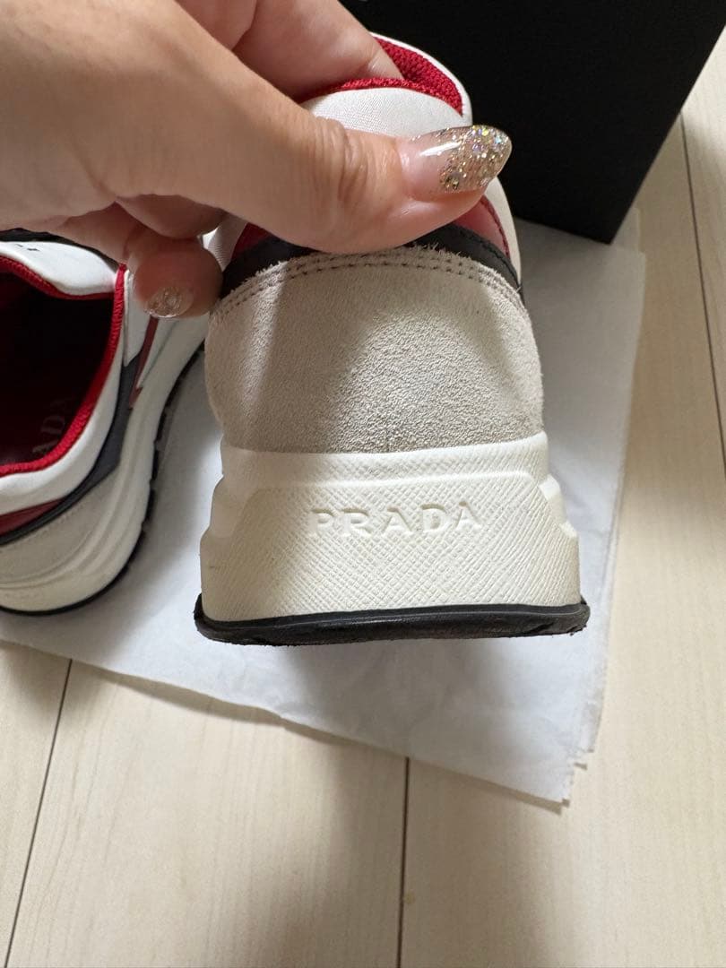 PRADA （RE-NYLON）レディーススニーカー 25センチ　ホワイト