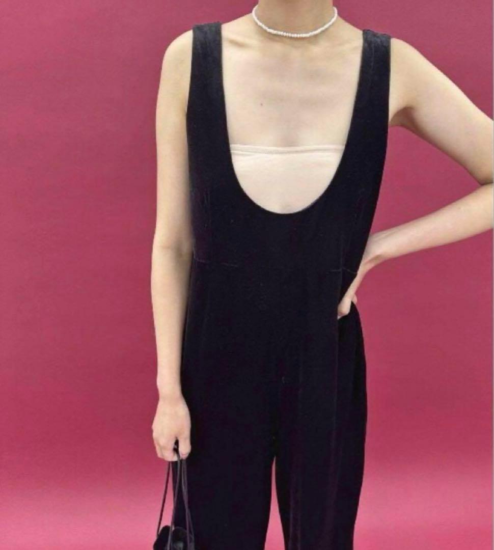 edit for lulu ベロア オールインワン サロペット