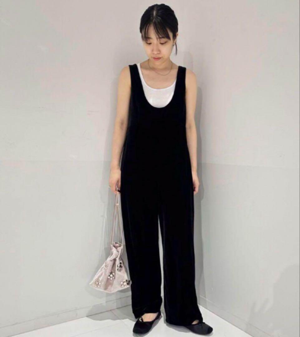 edit for lulu ベロア オールインワン サロペット