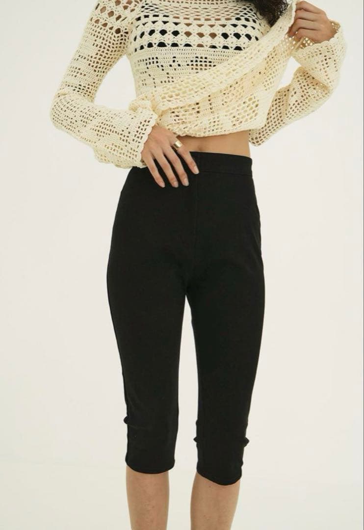 CLANEクラネ CAPRI RIB PANTS カプリリブパンツ