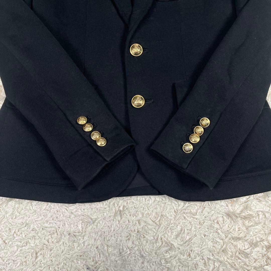 ポロラルフローレン 金ボタン 刺繍 エンブレム ブレザー S相当 ブラック