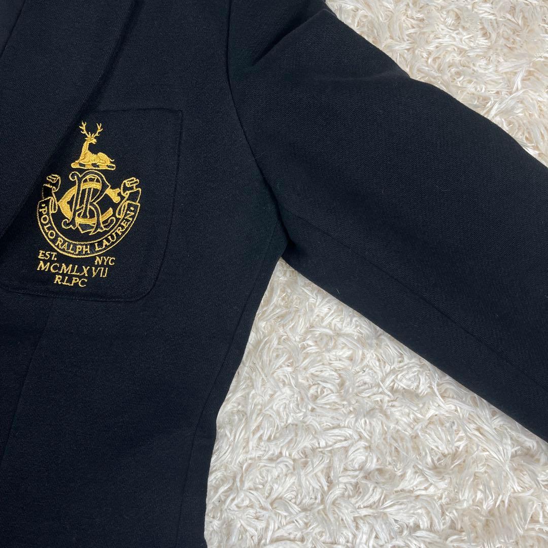 ポロラルフローレン 金ボタン 刺繍 エンブレム ブレザー S相当 ブラック