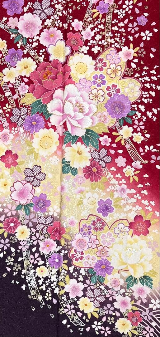 振り袖　フルセット　別誂長襦袢　成人式　赤　金彩加工　刺繍入り　銀通し　760