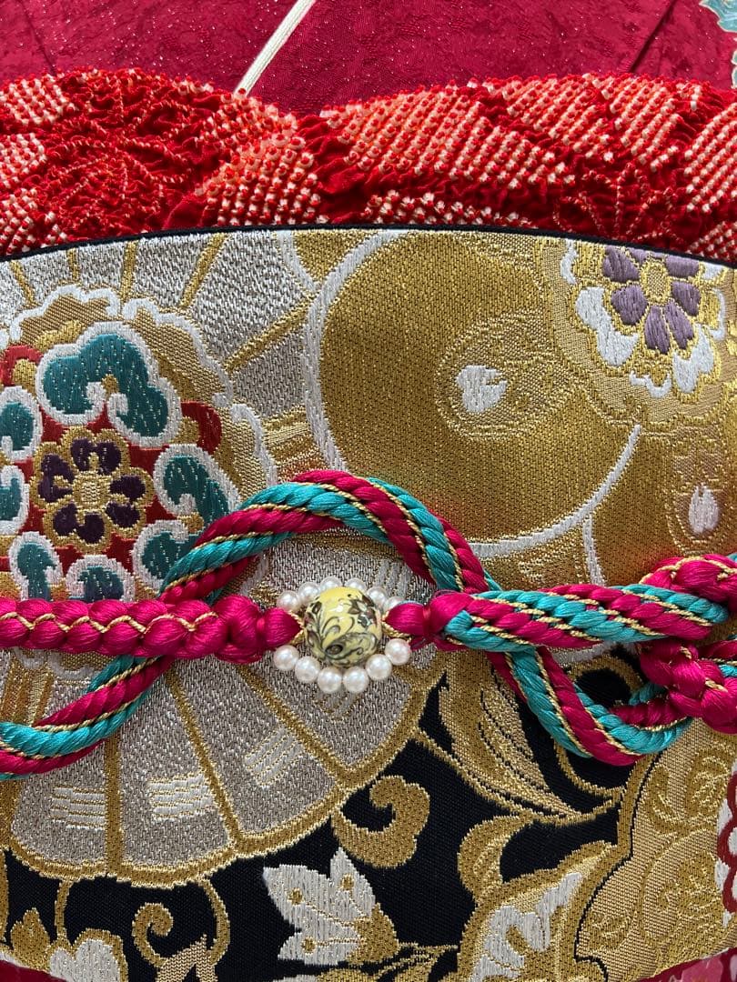 振り袖　フルセット　別誂長襦袢　成人式　赤　金彩加工　刺繍入り　銀通し　760