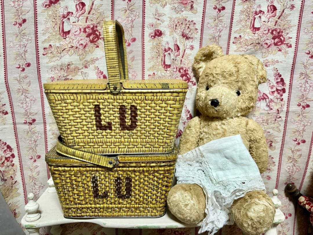 LUビスケット バスケット パニエ 缶 フランスアンティーク　ヴィンテージ
