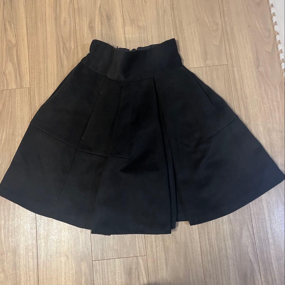 SEVEN TEN セブンテン ハイウエストフレアキュロット(ブラック)