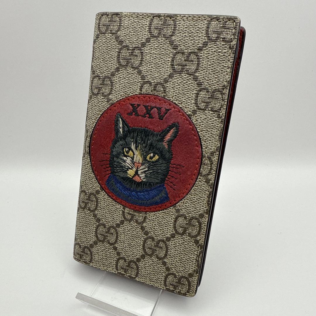 【希少】GUCCI iPhoneSE 対応 手帳型ケース ミスティックキャット