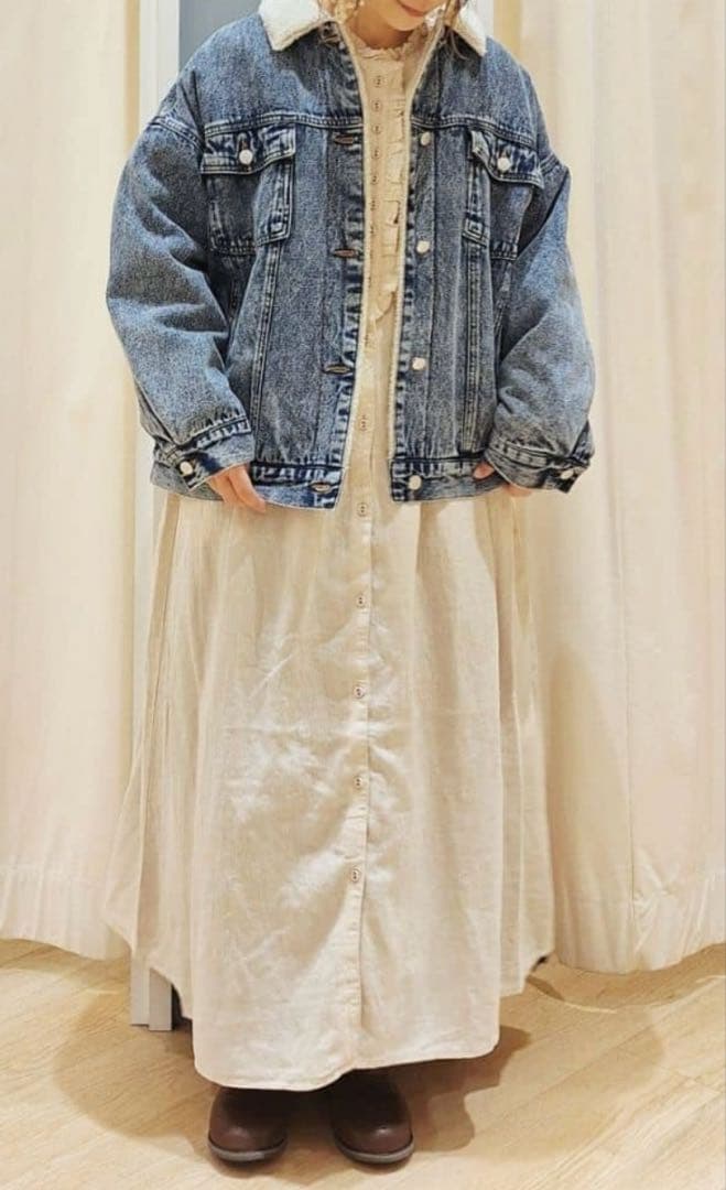 今季　サマンサモスモス　デニムボアジャケット　ブルー　未使用タグ付