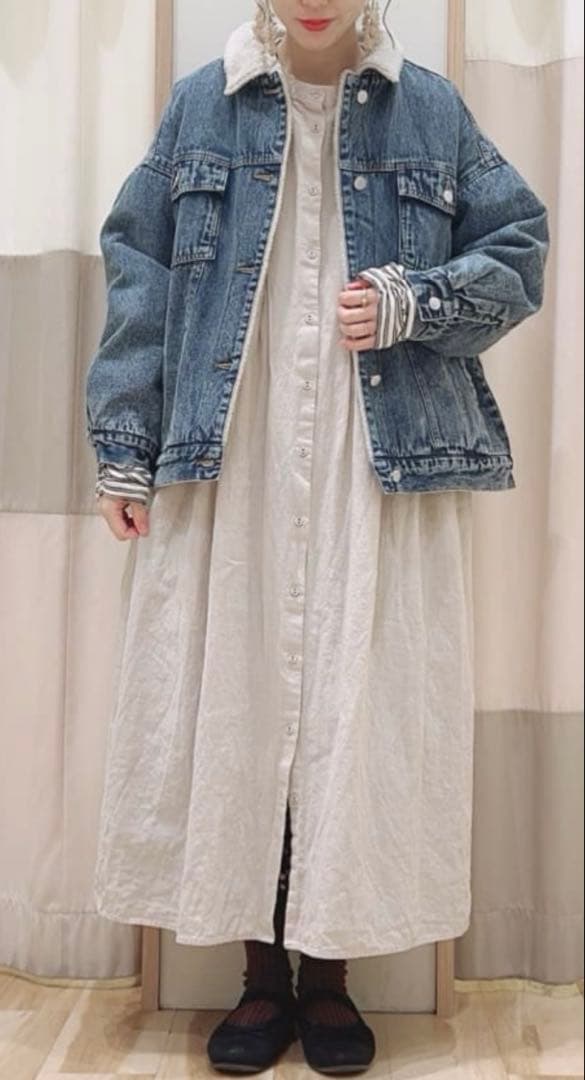 今季　サマンサモスモス　デニムボアジャケット　ブルー　未使用タグ付