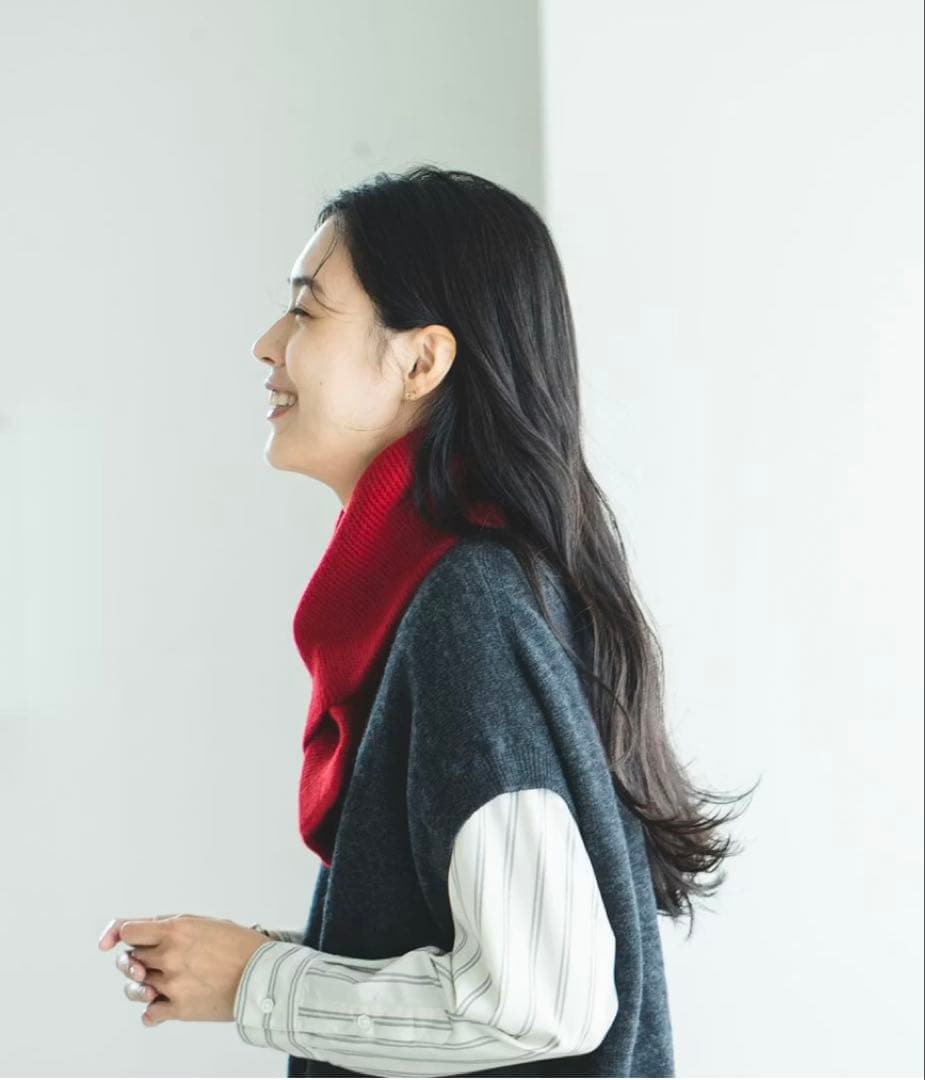 【新品未使用】nest Robe ネストローブ ウールミニマフラー　レッド