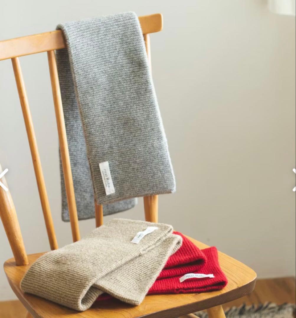 【新品未使用】nest Robe ネストローブ ウールミニマフラー　レッド