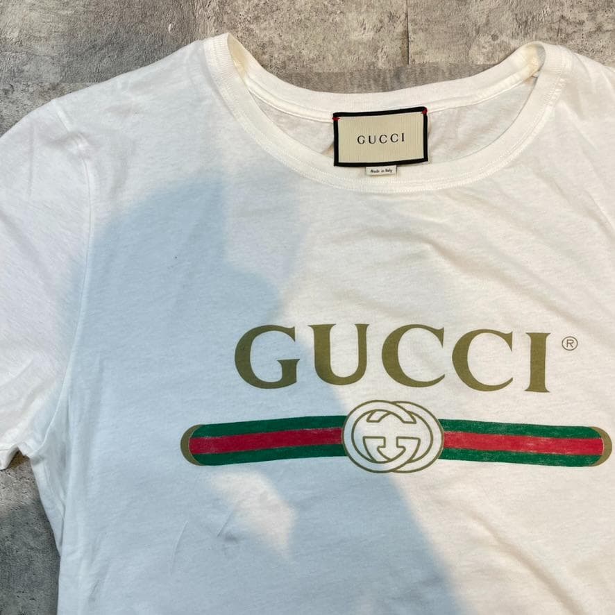GUCCI ロゴ プリント Tシャツ ホワイト 半袖 グッチ メンズ レディース