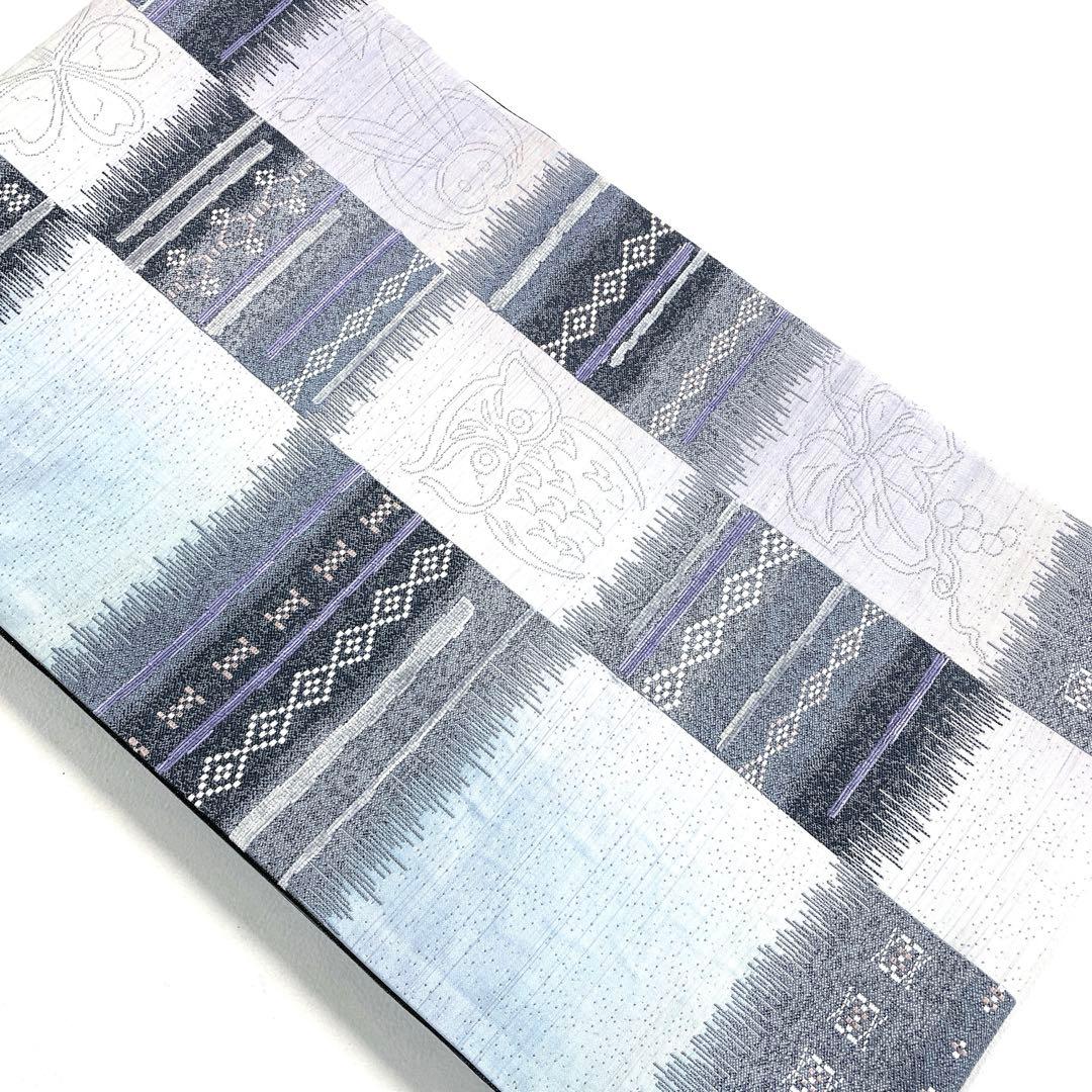 専用帯6092 6085 二点セット ●高級 正絹 花織片面全通リバーシブル袋帯