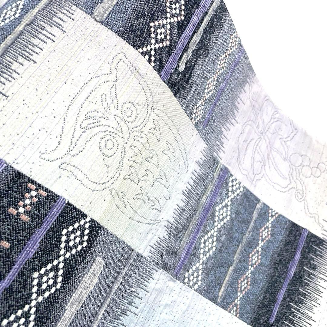 専用帯6092 6085 二点セット ●高級 正絹 花織片面全通リバーシブル袋帯