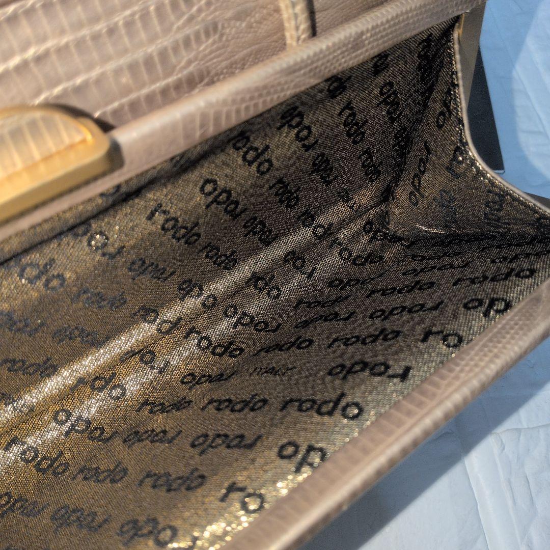 【美品】RODO ロド italy クロコ型押　ワンショルダーバッグ