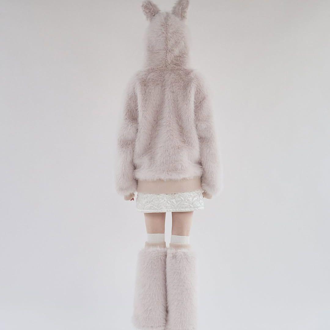 購入前コメント必須 上下セット フェイクファーパーカー レッグウォーマー